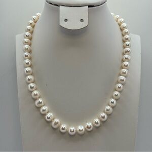 Elegant New 925 Sterling Silver Freshwater Pearl Necklace 18–20” Classic